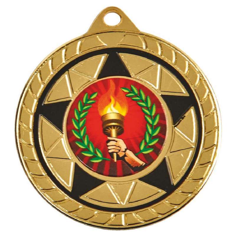 50mm Star Medal with Black Detail (Gold / Silver / Bronze) – Bronze